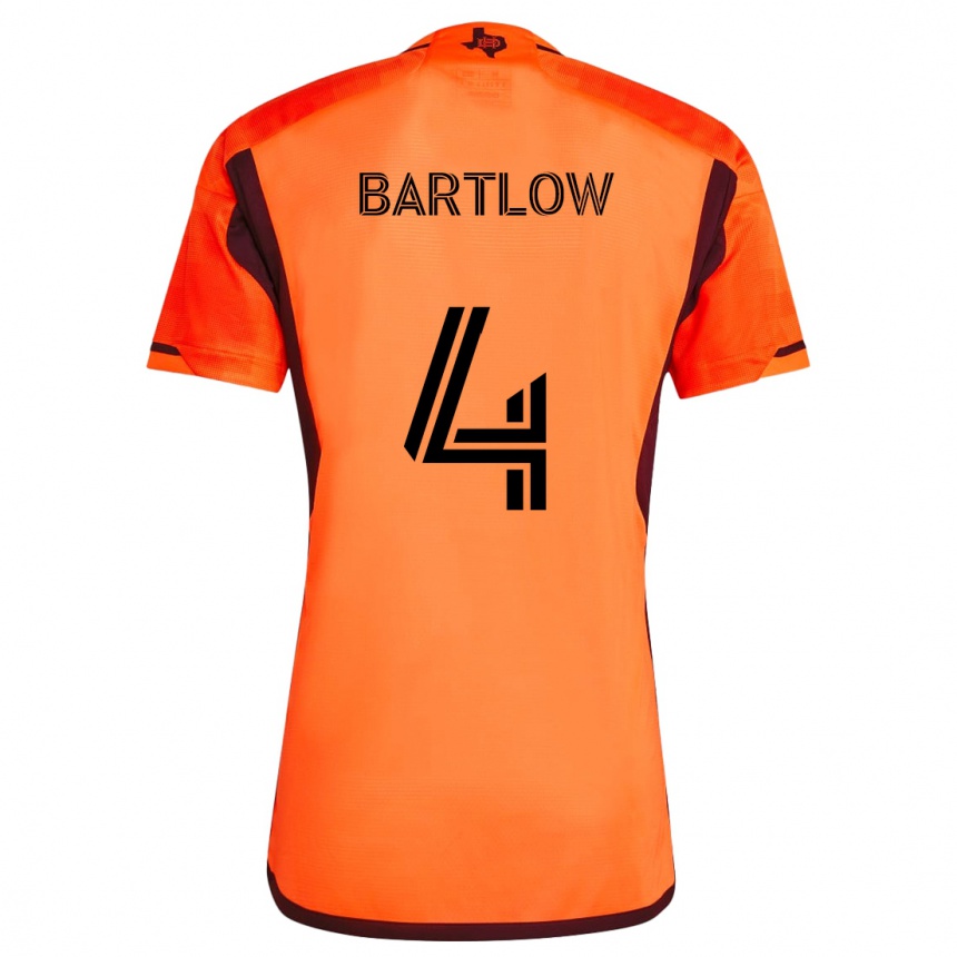 Niño Fútbol Camiseta Ethan Bartlow #4 Naranja Negro 1ª Equipación 2024/25 México