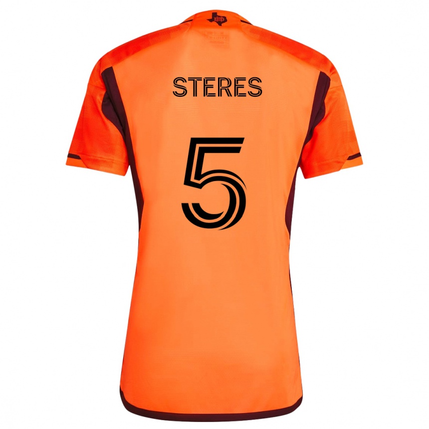 Niño Fútbol Camiseta Daniel Steres #5 Naranja Negro 1ª Equipación 2024/25 México