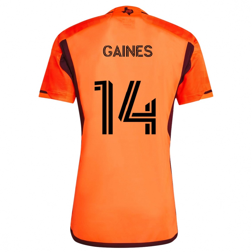 Niño Fútbol Camiseta Mckinze Gaines #14 Naranja Negro 1ª Equipación 2024/25 México