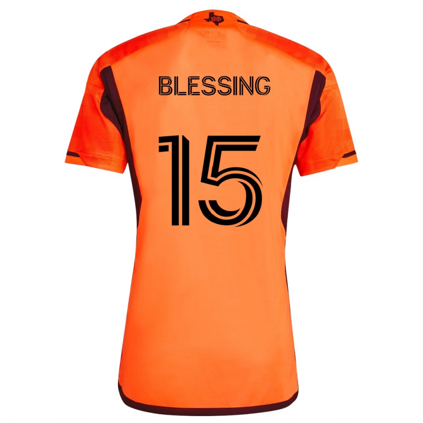 Niño Fútbol Camiseta Latif Blessing #15 Naranja Negro 1ª Equipación 2024/25 México