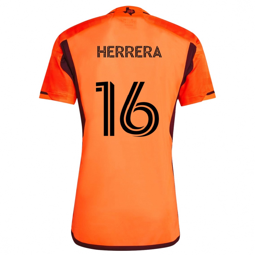 Niño Fútbol Camiseta Héctor Herrera #16 Naranja Negro 1ª Equipación 2024/25 México