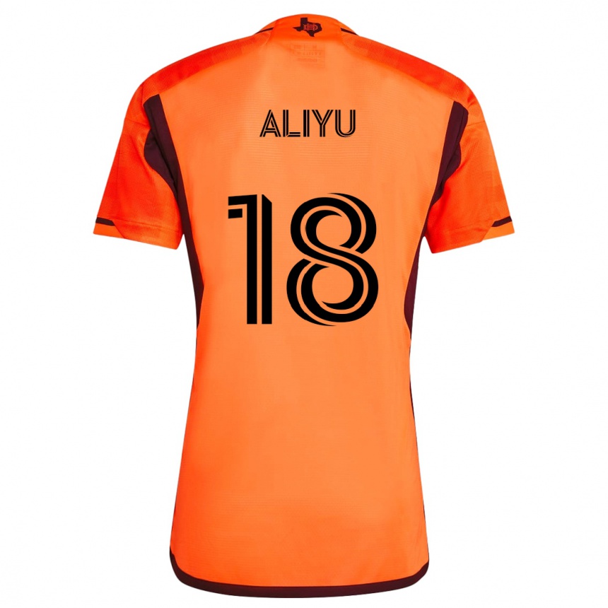 Niño Fútbol Camiseta Ibrahim Aliyu #18 Naranja Negro 1ª Equipación 2024/25 México