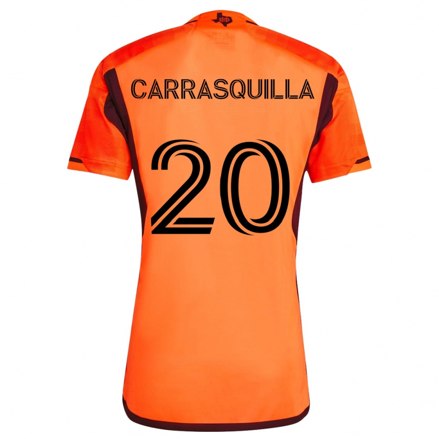 Niño Fútbol Camiseta Adalberto Carrasquilla #20 Naranja Negro 1ª Equipación 2024/25 México