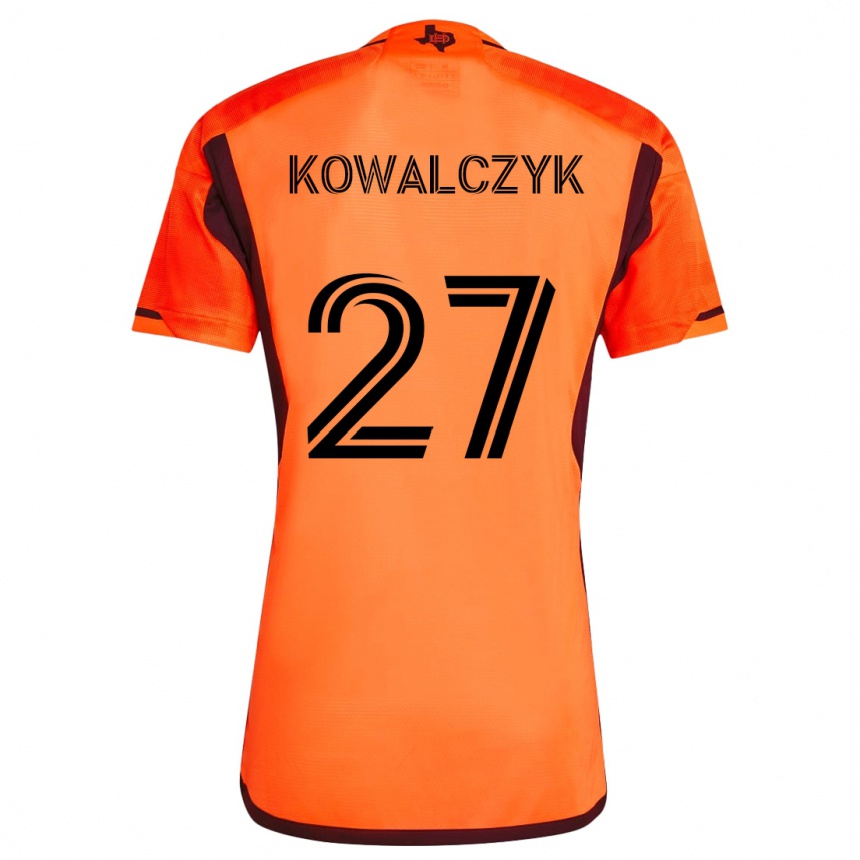 Niño Fútbol Camiseta Sebastian Kowalczyk #27 Naranja Negro 1ª Equipación 2024/25 México