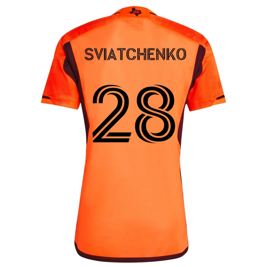 Niño Fútbol Camiseta Erik Sviatchenko #28 Naranja Negro 1ª Equipación 2024/25 México