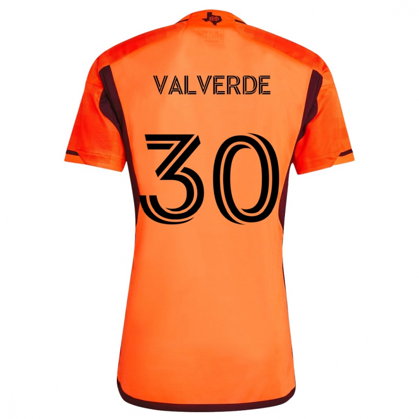 Niño Fútbol Camiseta Jefferson Valverde #30 Naranja Negro 1ª Equipación 2024/25 México