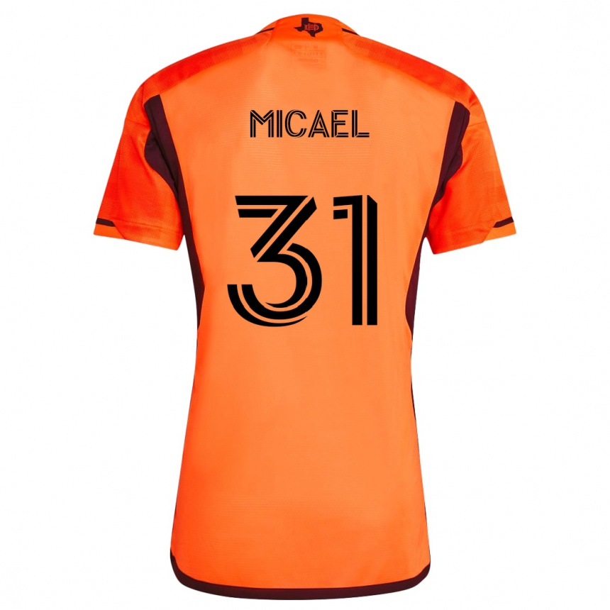 Niño Fútbol Camiseta Micael #31 Naranja Negro 1ª Equipación 2024/25 México