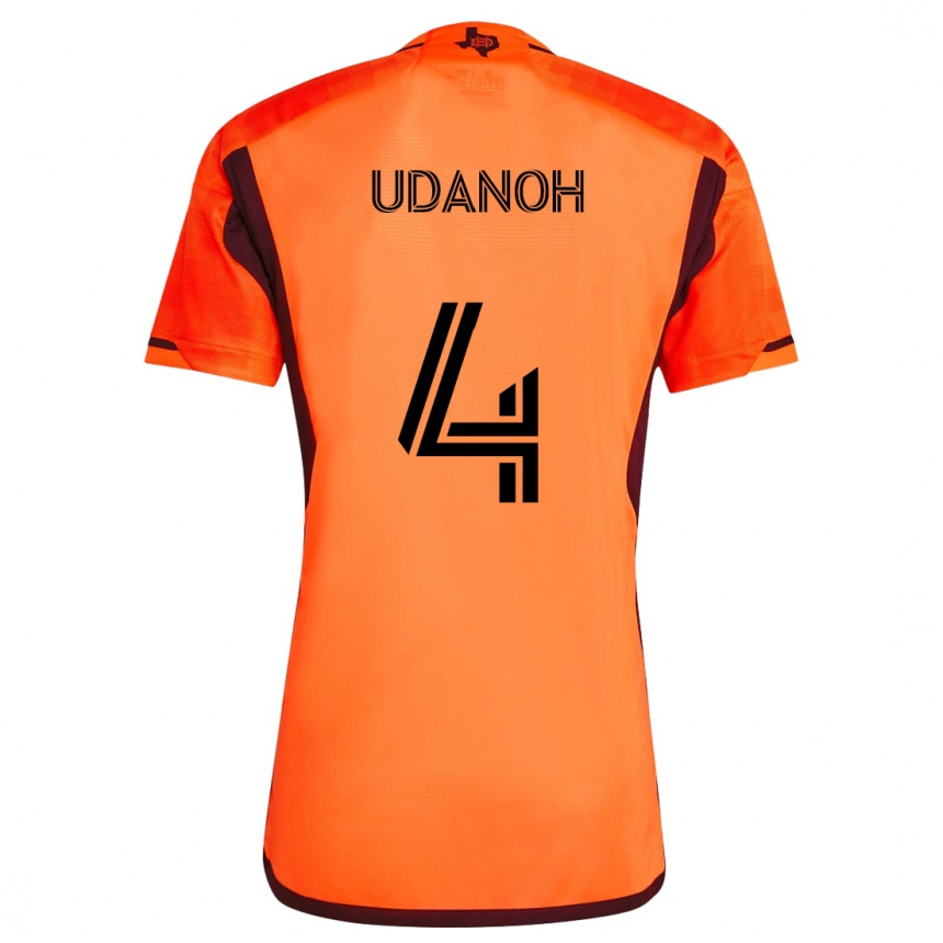 Niño Fútbol Camiseta Iffy Udanoh #4 Naranja Negro 1ª Equipación 2024/25 México