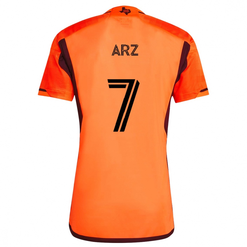 Niño Fútbol Camiseta Exon Arzú #7 Naranja Negro 1ª Equipación 2024/25 México