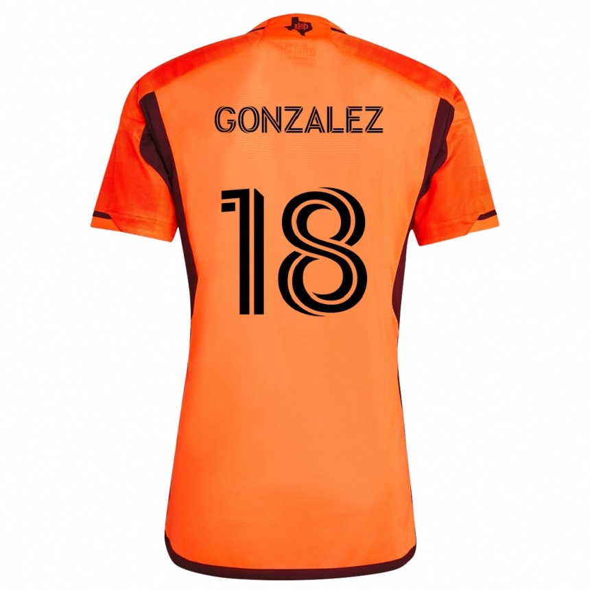 Niño Fútbol Camiseta Diego Gonzalez #18 Naranja Negro 1ª Equipación 2024/25 México