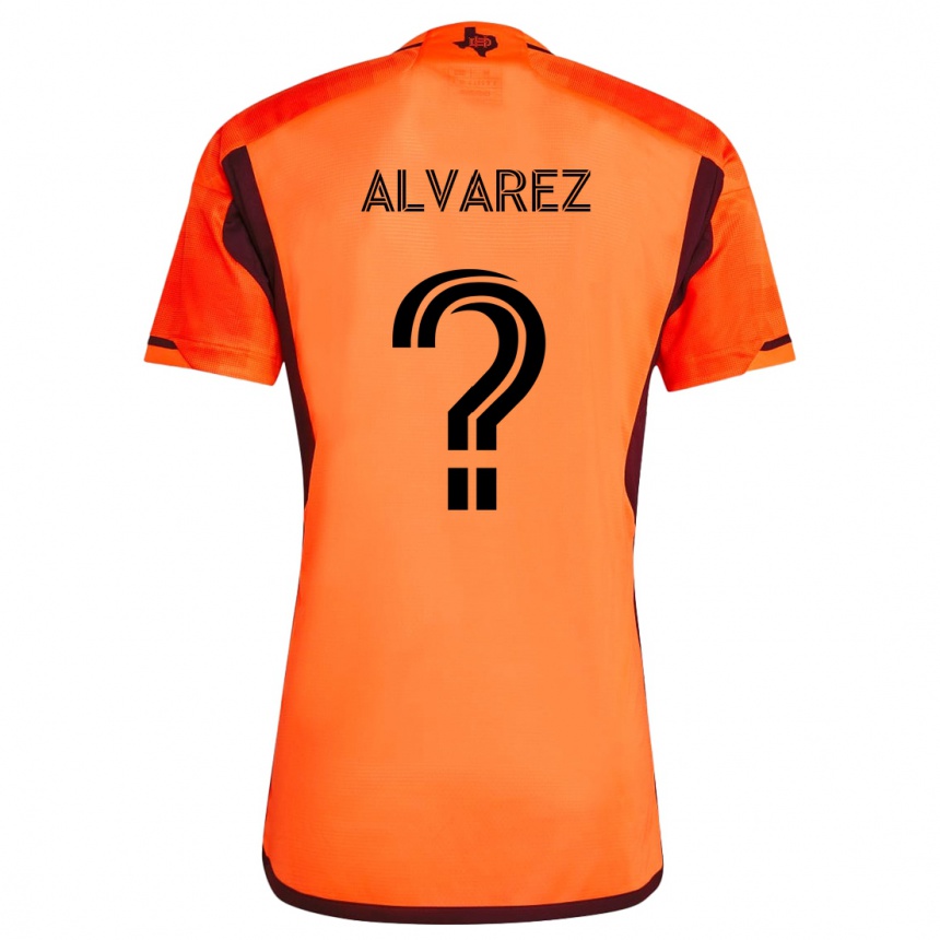 Niño Fútbol Camiseta Gianmarco Alvarez #0 Naranja Negro 1ª Equipación 2024/25 México