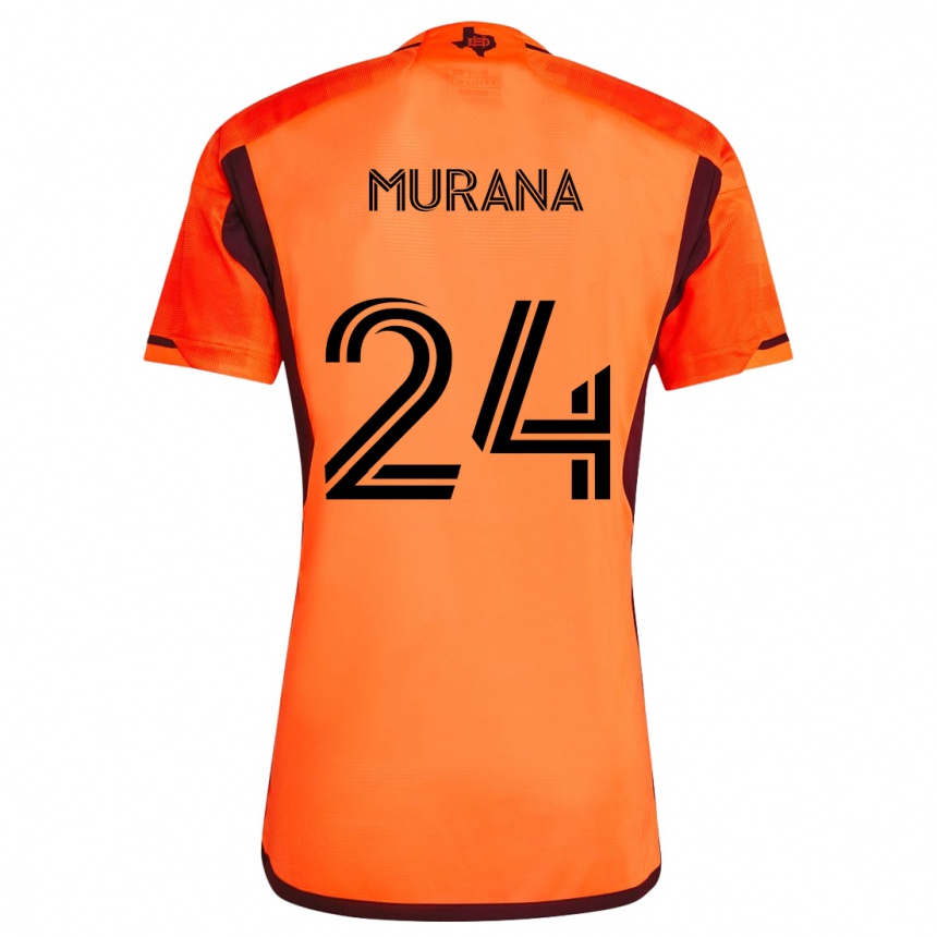 Niño Fútbol Camiseta Mujeeb Murana #24 Naranja Negro 1ª Equipación 2024/25 México