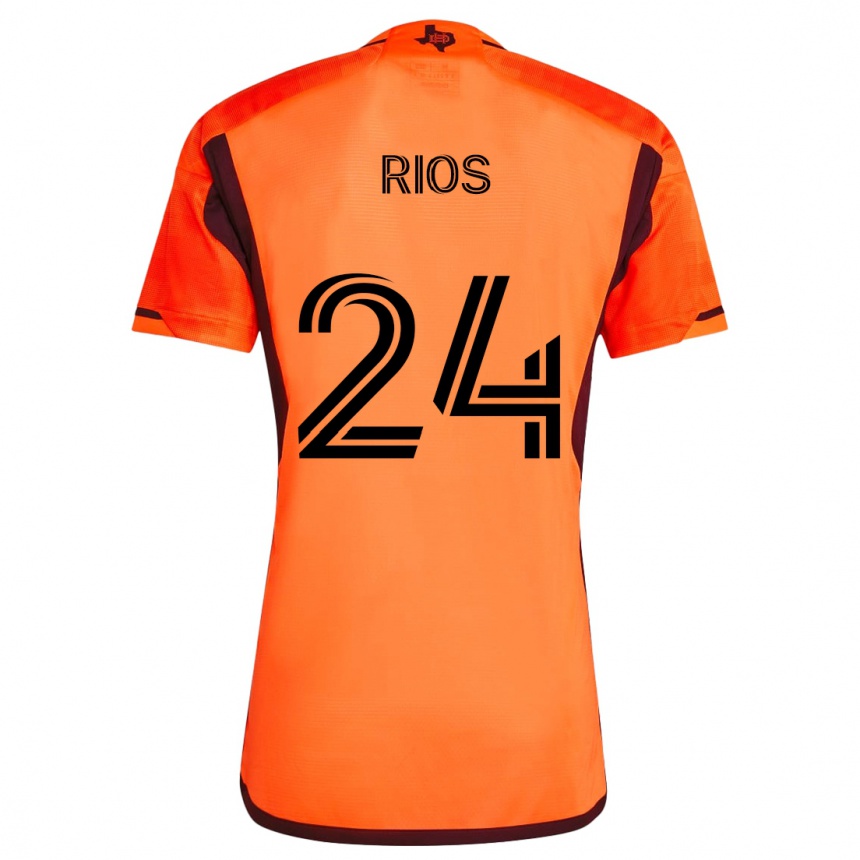 Niño Fútbol Camiseta Paolo Ríos #24 Naranja Negro 1ª Equipación 2024/25 México