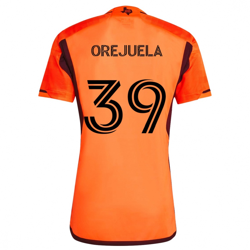 Niño Fútbol Camiseta Jesus Orejuela #39 Naranja Negro 1ª Equipación 2024/25 México