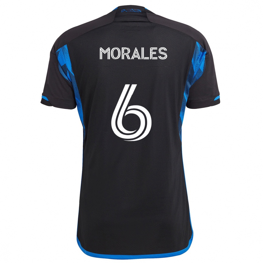 Niño Fútbol Camiseta Alfredo Morales #6 Azul Negro 1ª Equipación 2024/25 México