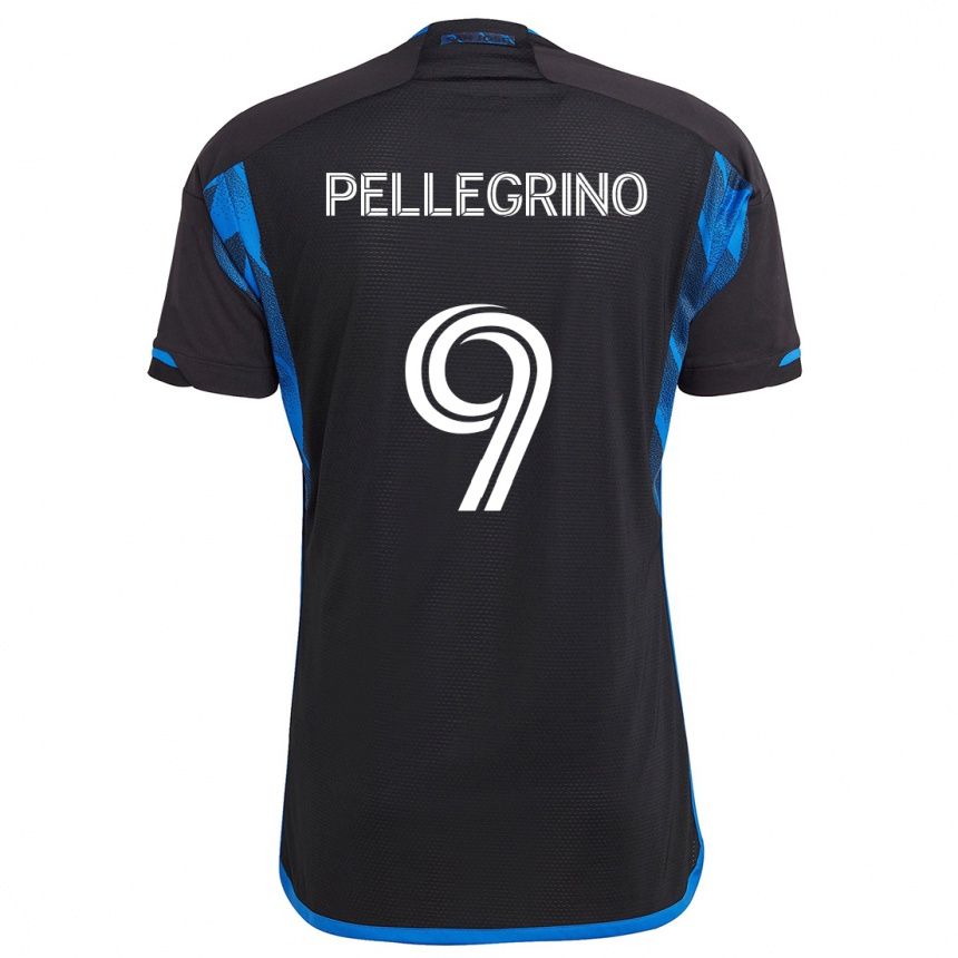 Niño Fútbol Camiseta Amahl Pellegrino #9 Azul Negro 1ª Equipación 2024/25 México