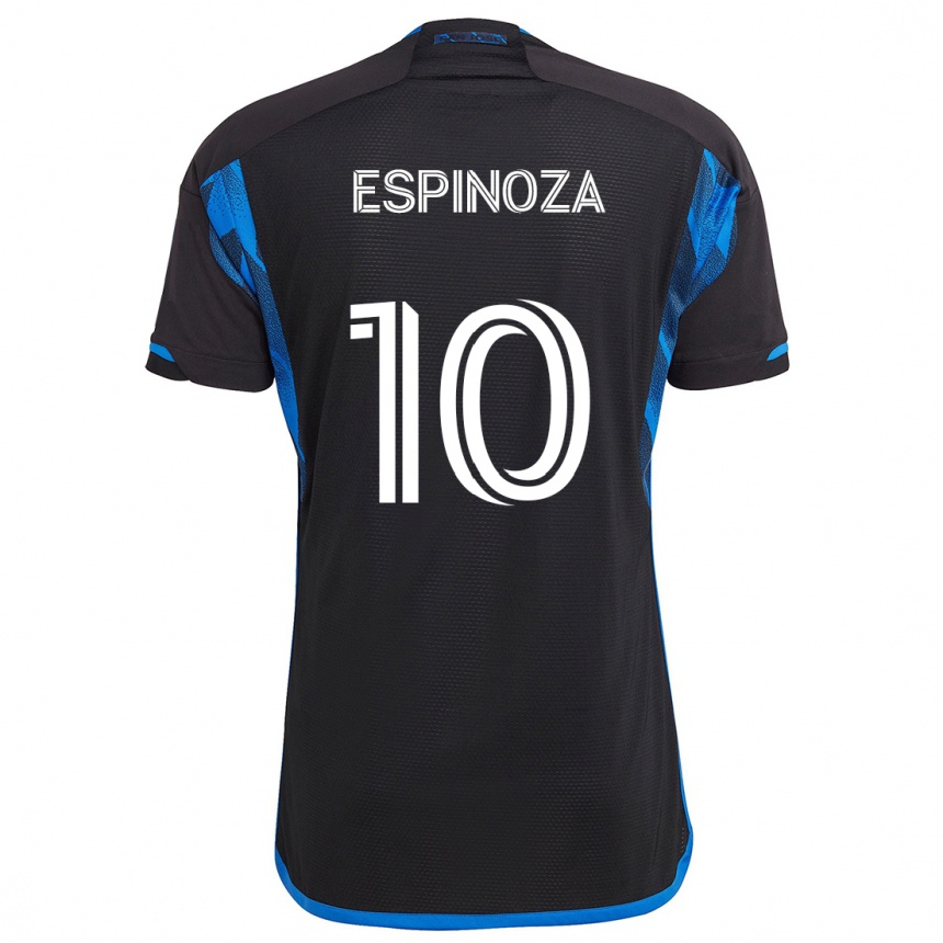 Niño Fútbol Camiseta Cristian Espinoza #10 Azul Negro 1ª Equipación 2024/25 México