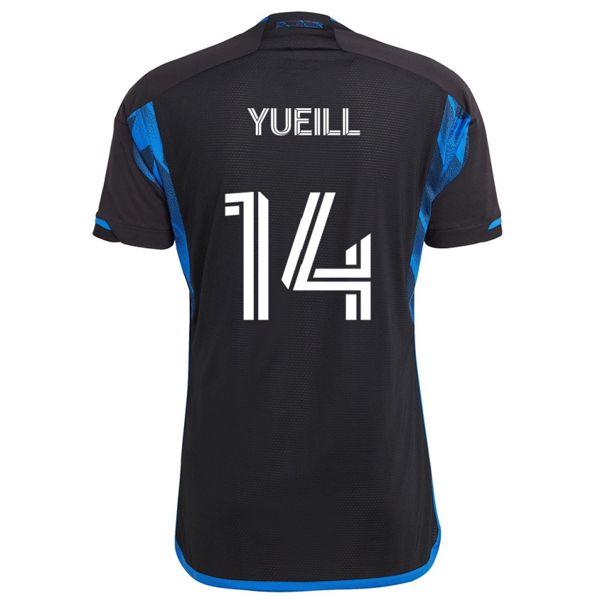 Niño Fútbol Camiseta Jackson Yueill #14 Azul Negro 1ª Equipación 2024/25 México