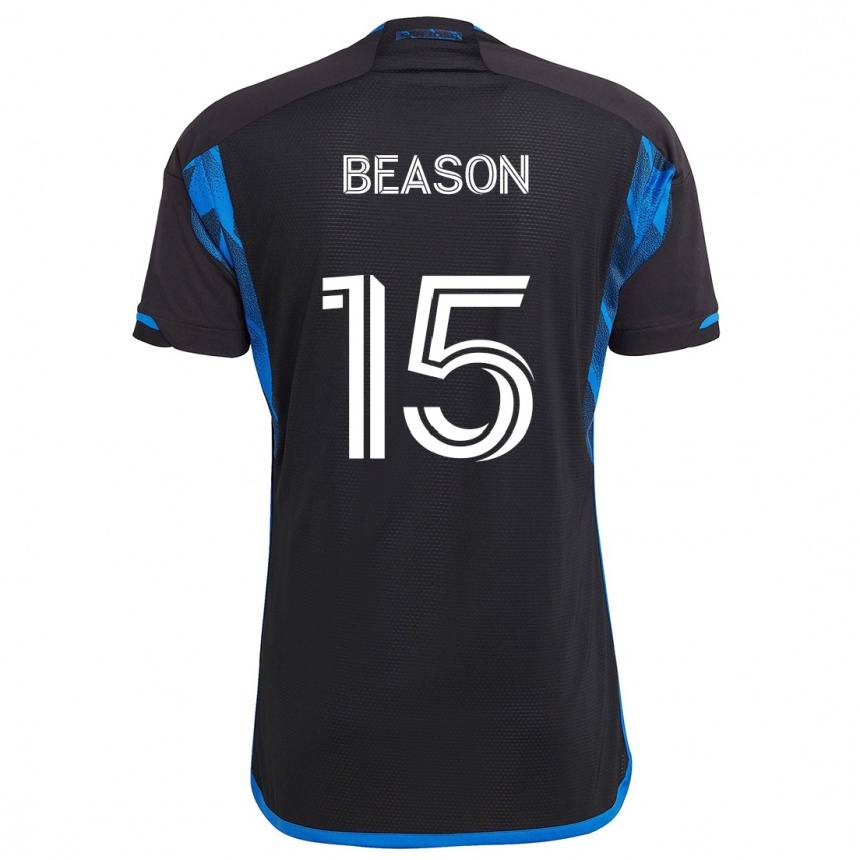 Niño Fútbol Camiseta Tanner Beason #15 Azul Negro 1ª Equipación 2024/25 México