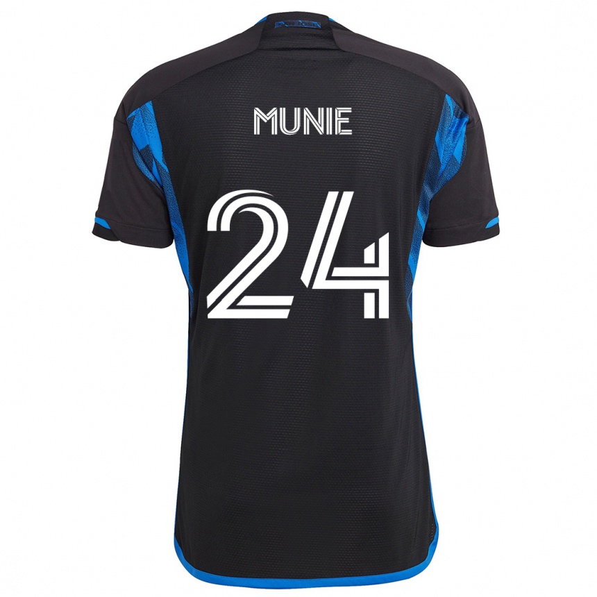 Niño Fútbol Camiseta Daniel Munie #24 Azul Negro 1ª Equipación 2024/25 México