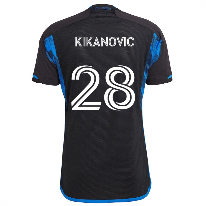 Niño Fútbol Camiseta Benjamin Kikanovic #28 Azul Negro 1ª Equipación 2024/25 México