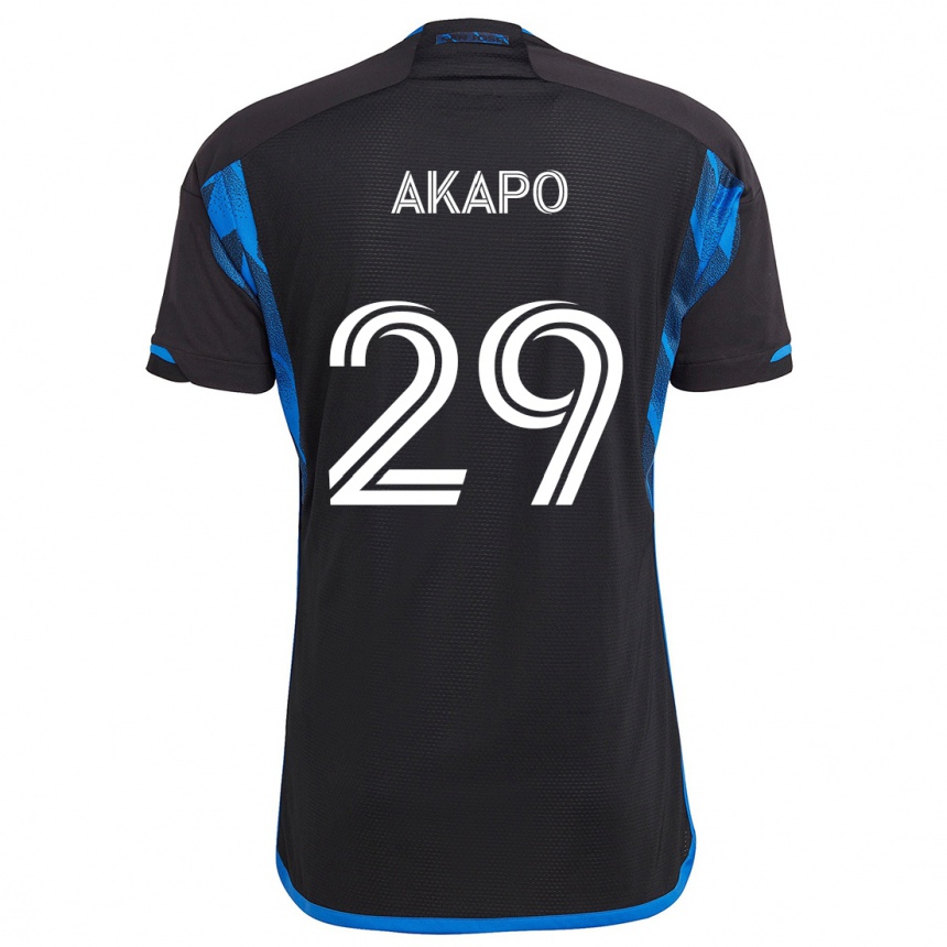 Niño Fútbol Camiseta Carlos Akapo #29 Azul Negro 1ª Equipación 2024/25 México