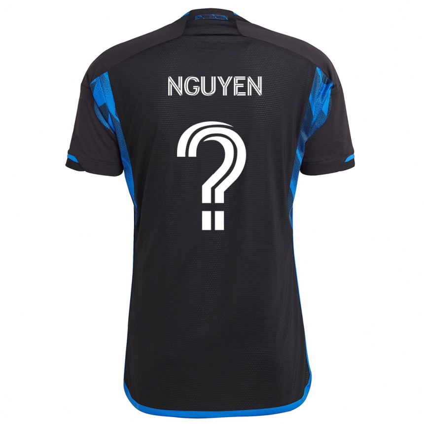 Niño Fútbol Camiseta Christopher Nguyen #0 Azul Negro 1ª Equipación 2024/25 México