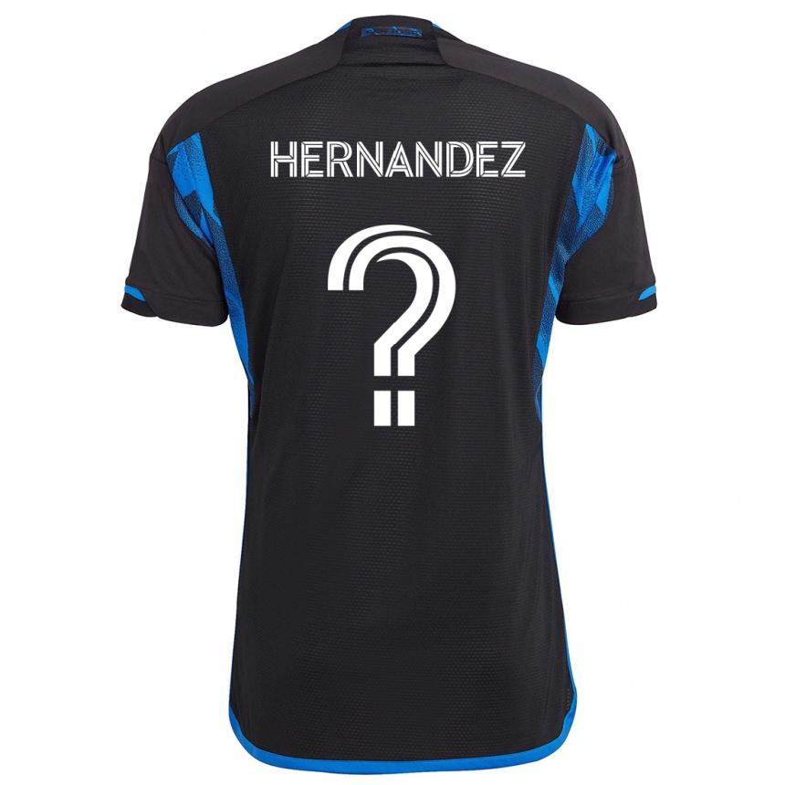 Niño Fútbol Camiseta Oliver Hernandez #0 Azul Negro 1ª Equipación 2024/25 México