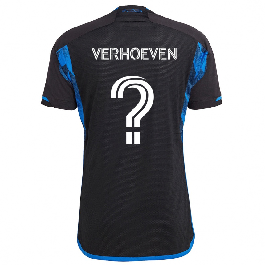 Niño Fútbol Camiseta Oscar Verhoeven #0 Azul Negro 1ª Equipación 2024/25 México