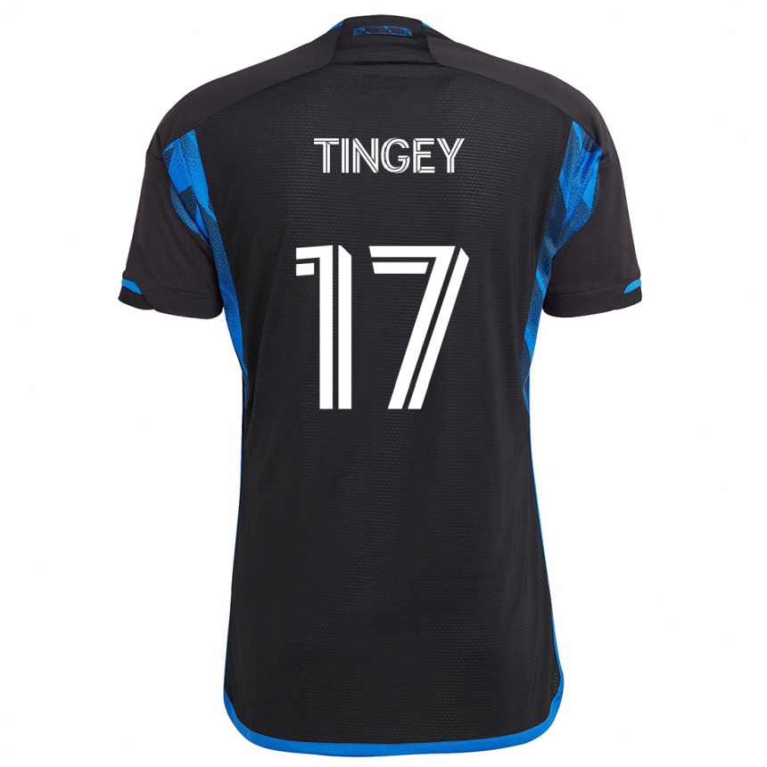 Niño Fútbol Camiseta Keegan Tingey #17 Azul Negro 1ª Equipación 2024/25 México