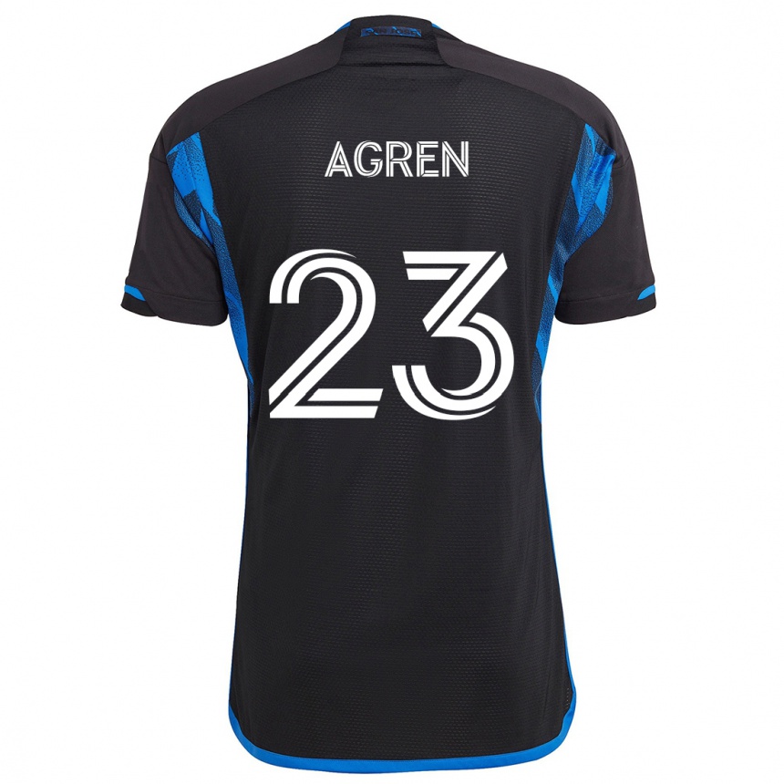 Niño Fútbol Camiseta Oskar Agren #23 Azul Negro 1ª Equipación 2024/25 México