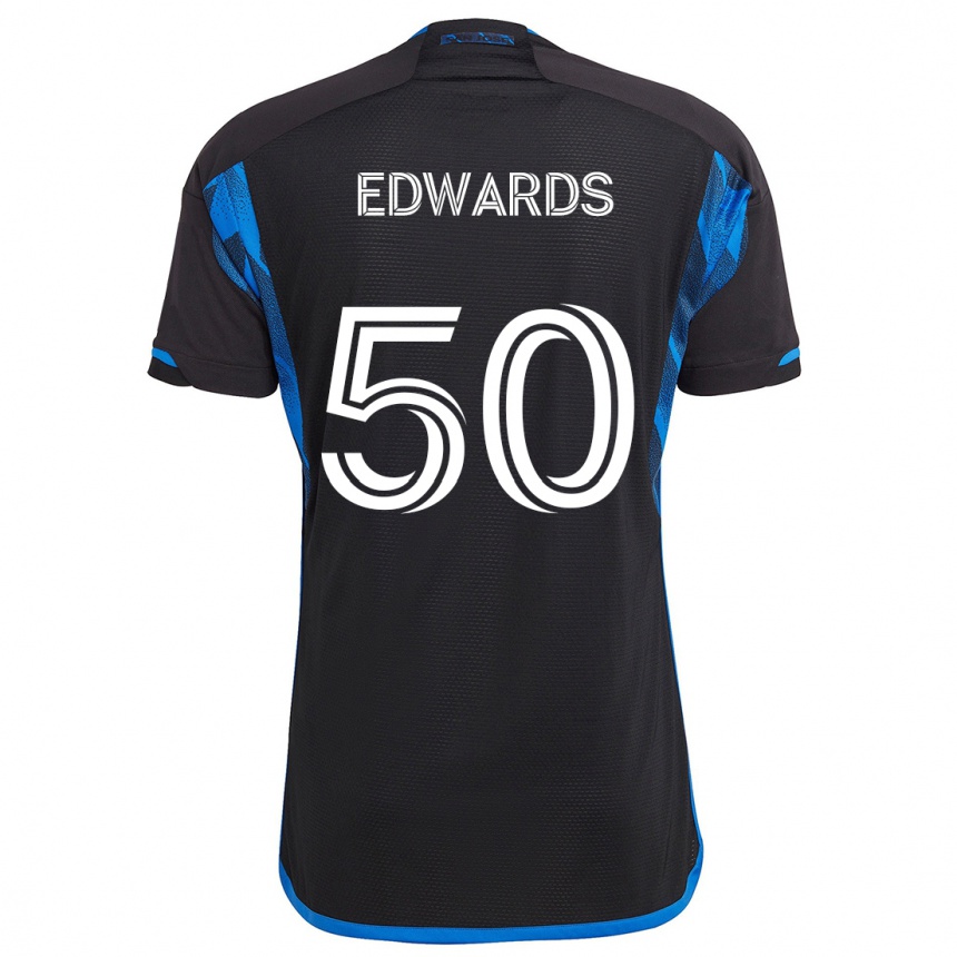 Niño Fútbol Camiseta Aaron Edwards #50 Azul Negro 1ª Equipación 2024/25 México