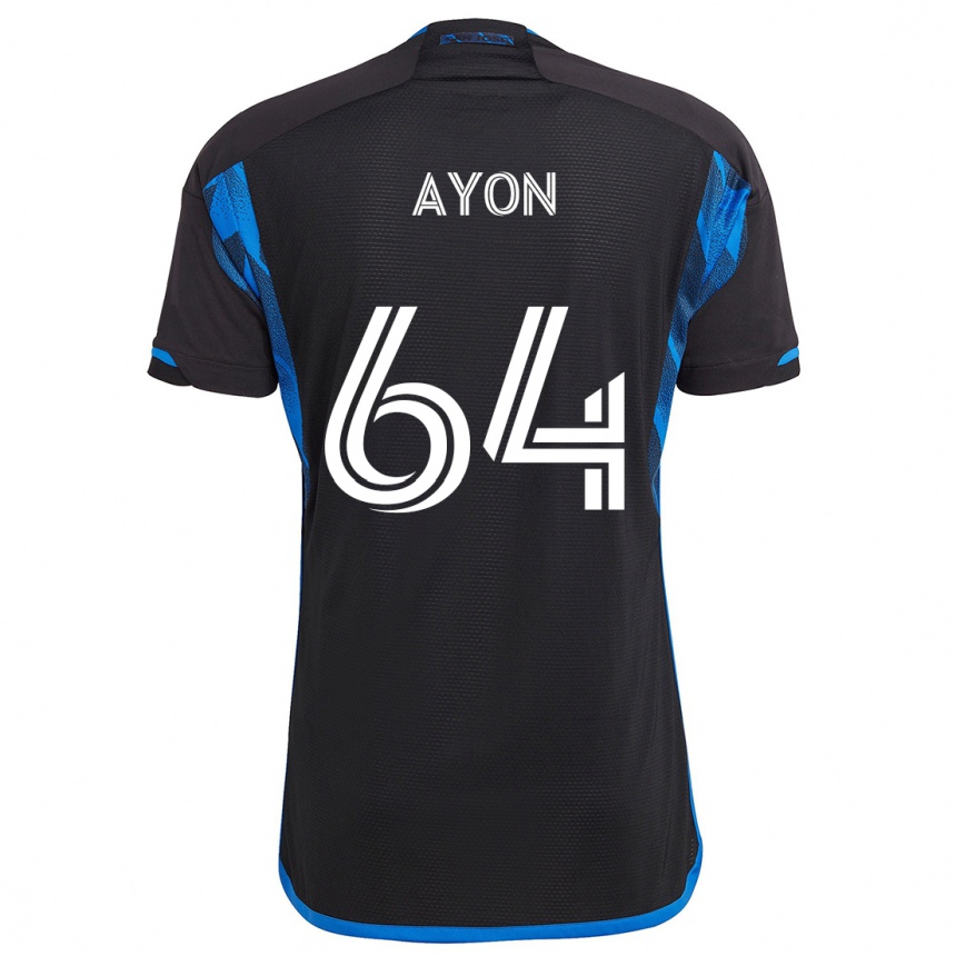 Niño Fútbol Camiseta Jerry Ayon #64 Azul Negro 1ª Equipación 2024/25 México