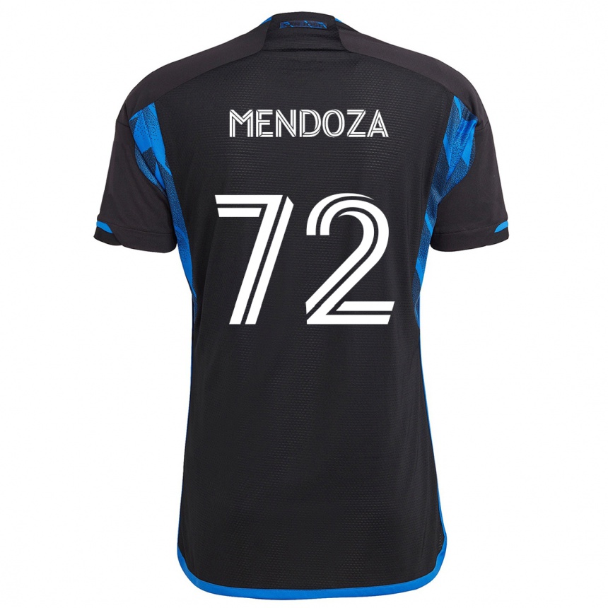 Niño Fútbol Camiseta Edwyn Mendoza #72 Azul Negro 1ª Equipación 2024/25 México