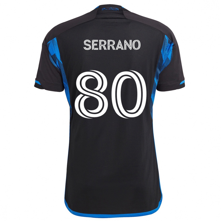 Niño Fútbol Camiseta David Serrano #80 Azul Negro 1ª Equipación 2024/25 México