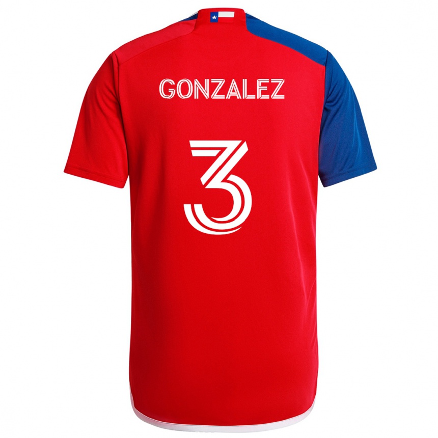 Niño Fútbol Camiseta Omar González #3 Azul Rojo 1ª Equipación 2024/25 México