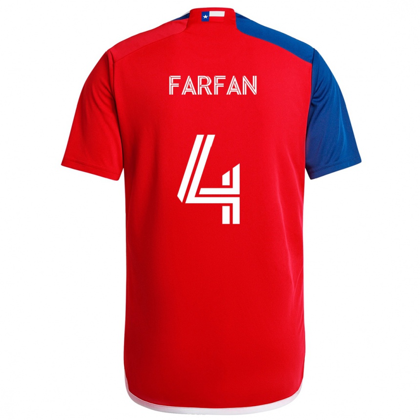 Niño Fútbol Camiseta Marco Farfán #4 Azul Rojo 1ª Equipación 2024/25 México