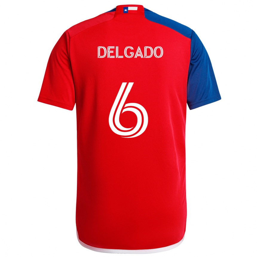 Niño Fútbol Camiseta Patrickson Delgado #6 Azul Rojo 1ª Equipación 2024/25 México