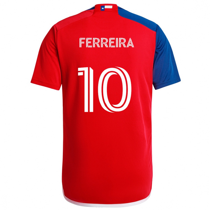 Niño Fútbol Camiseta Jesús Ferreira #10 Azul Rojo 1ª Equipación 2024/25 México