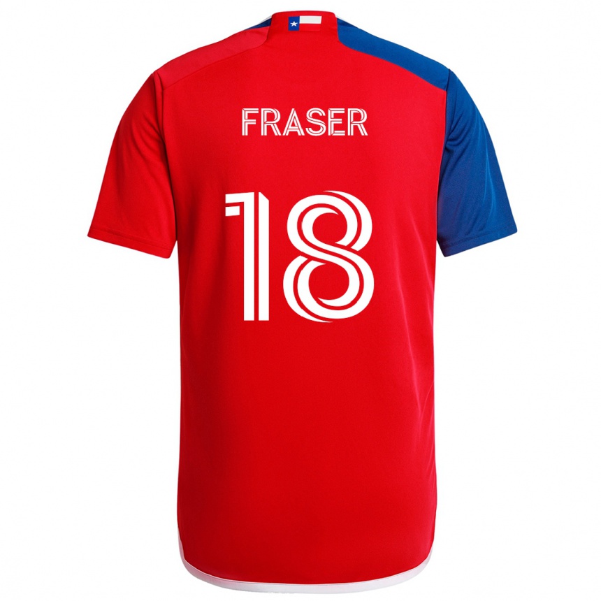 Niño Fútbol Camiseta Liam Fraser #18 Azul Rojo 1ª Equipación 2024/25 México