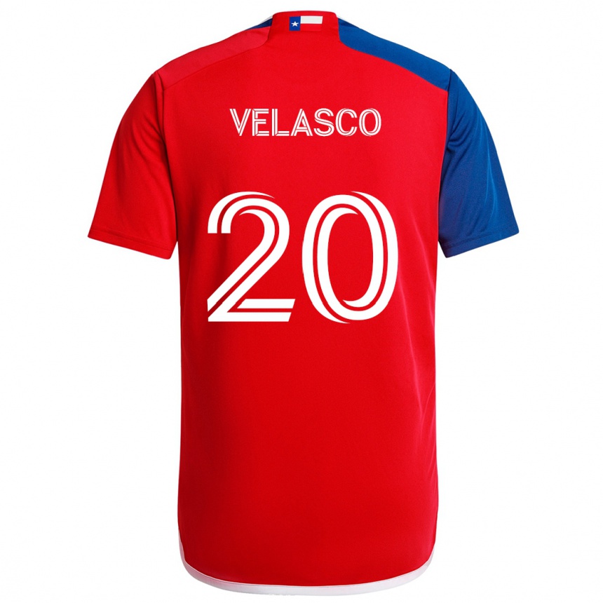 Niño Fútbol Camiseta Alan Velasco #20 Azul Rojo 1ª Equipación 2024/25 México