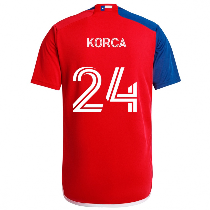 Niño Fútbol Camiseta Amet Korca #24 Azul Rojo 1ª Equipación 2024/25 México