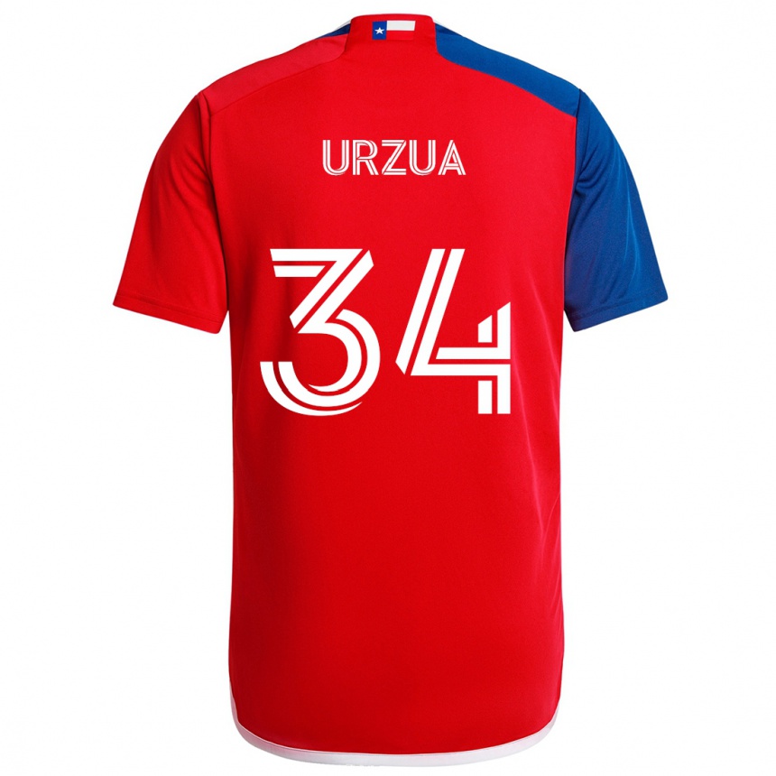 Niño Fútbol Camiseta Alejandro Urzua #34 Azul Rojo 1ª Equipación 2024/25 México