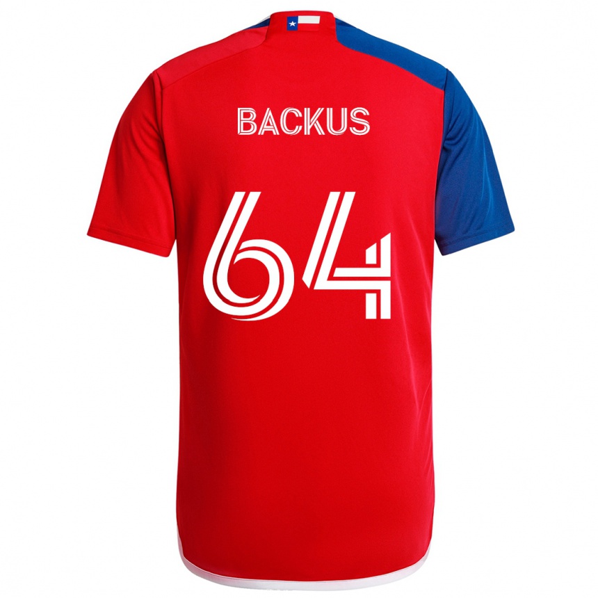 Niño Fútbol Camiseta Braeden Backus #64 Azul Rojo 1ª Equipación 2024/25 México