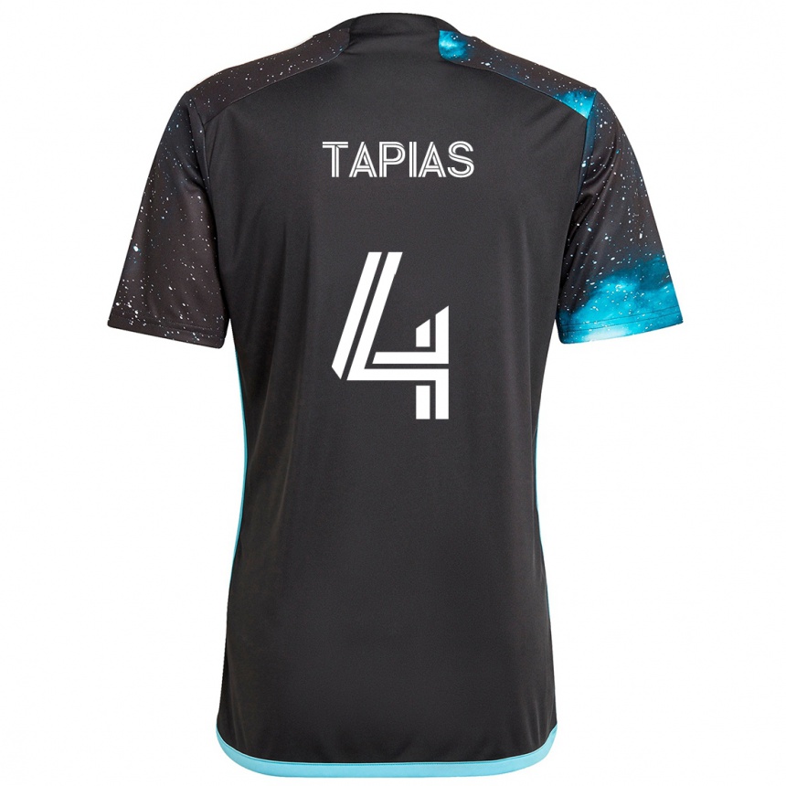 Niño Fútbol Camiseta Miguel Tapias #4 Azul Negro 1ª Equipación 2024/25 México