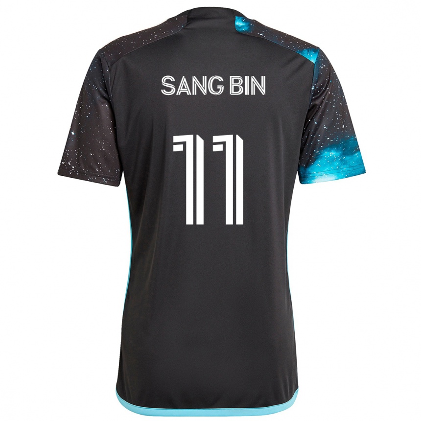 Niño Fútbol Camiseta Sang-Bin Jeong #11 Azul Negro 1ª Equipación 2024/25 México