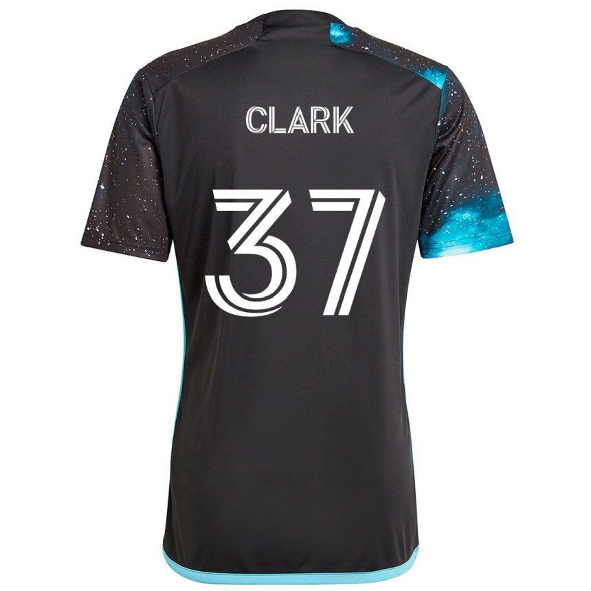 Niño Fútbol Camiseta Caden Clark #37 Azul Negro 1ª Equipación 2024/25 México