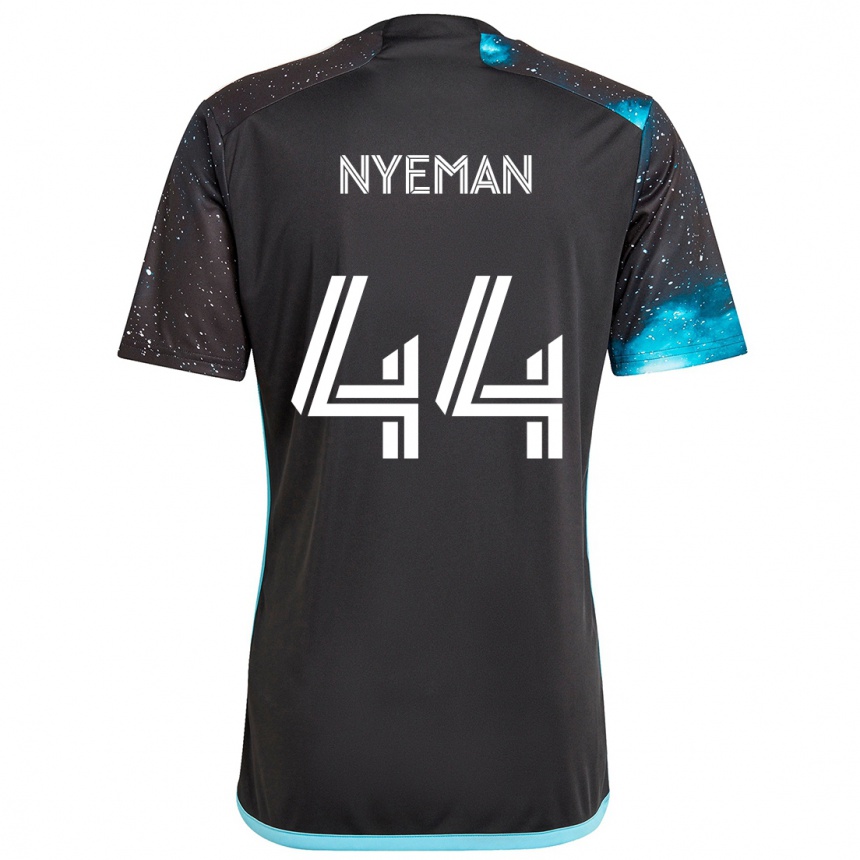 Niño Fútbol Camiseta Moses Nyeman #44 Azul Negro 1ª Equipación 2024/25 México