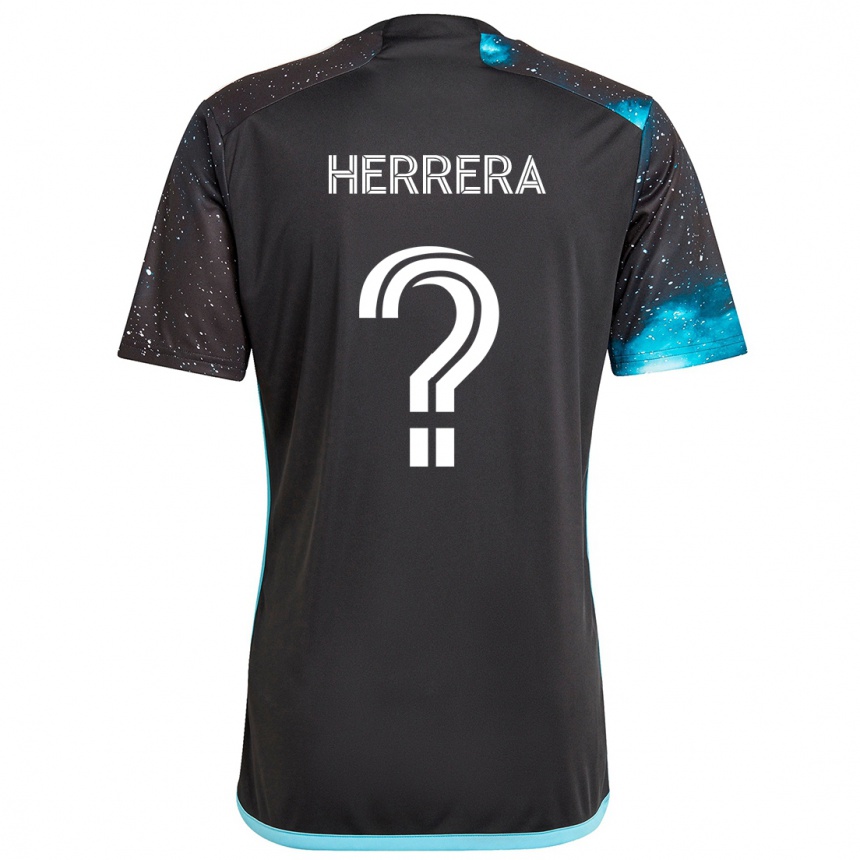 Niño Fútbol Camiseta Oscar Herrera #0 Azul Negro 1ª Equipación 2024/25 México