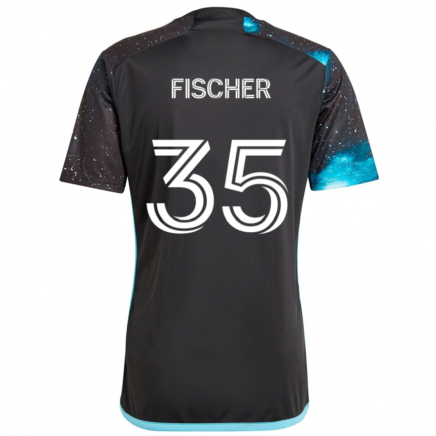 Niño Fútbol Camiseta Britton Fischer #35 Azul Negro 1ª Equipación 2024/25 México